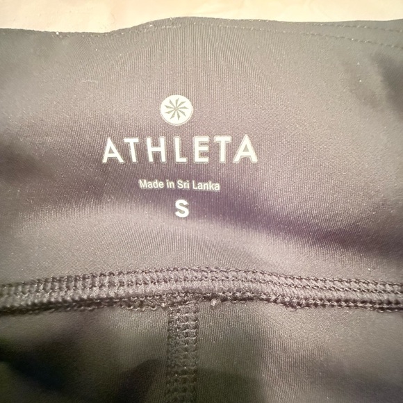 Black Athleta Leggings with Reflective Stripes Size Small - Picture 5 of 7